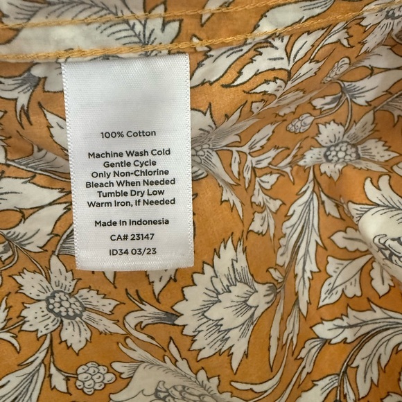 Talbots Yellow Floral Button Down Shirt - Picture 5 of 7